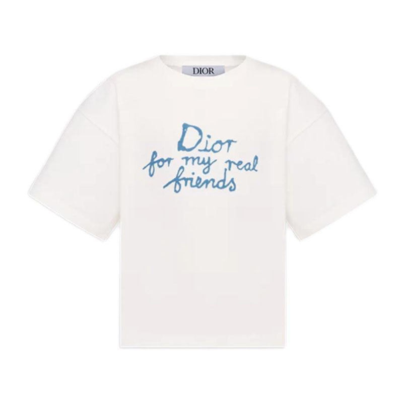 Kaos Pendek DIOR dengan Motif Gambar/Cetak, Cocok untuk Pria dan Wanita  -D-22