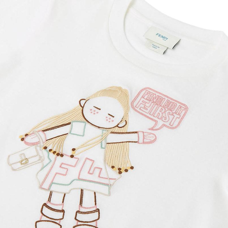 Kaos Pendek FENDI dengan Motif Gambar/Cetak, Cocok untuk Pria dan WanitaF-44