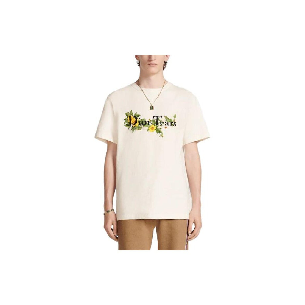 Kaos Pendek DIOR dengan Motif Gambar/Cetak, Cocok untuk Pria dan Wanita  -D-08