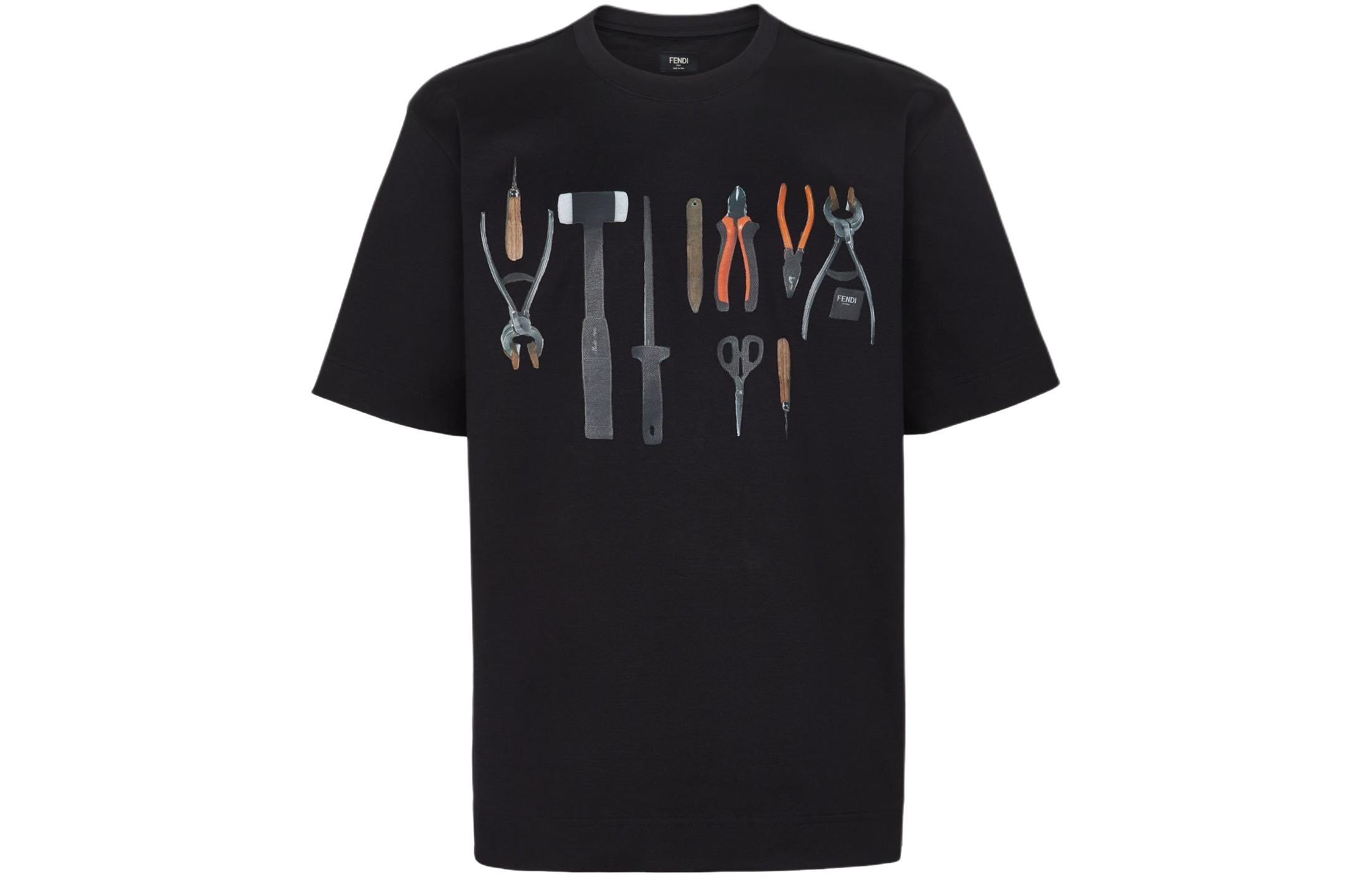 Kaos Pendek FENDI dengan Motif Gambar/Cetak, Cocok untuk Pria dan WanitaF-21