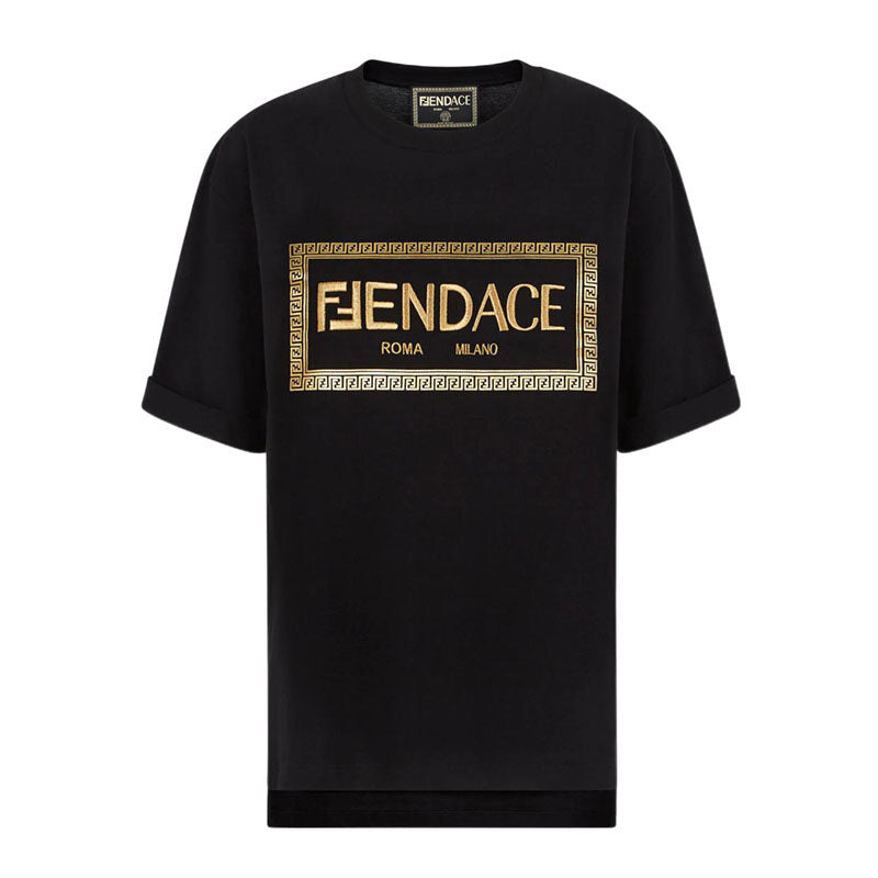 Kaos Pendek FENDI dengan Motif Gambar/Cetak, Cocok untuk Pria dan WanitaF-17