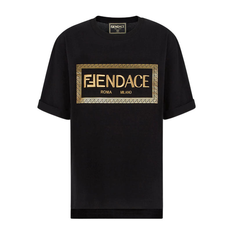 Kaos Pendek FENDI dengan Motif Gambar/Cetak, Cocok untuk Pria dan WanitaF-17