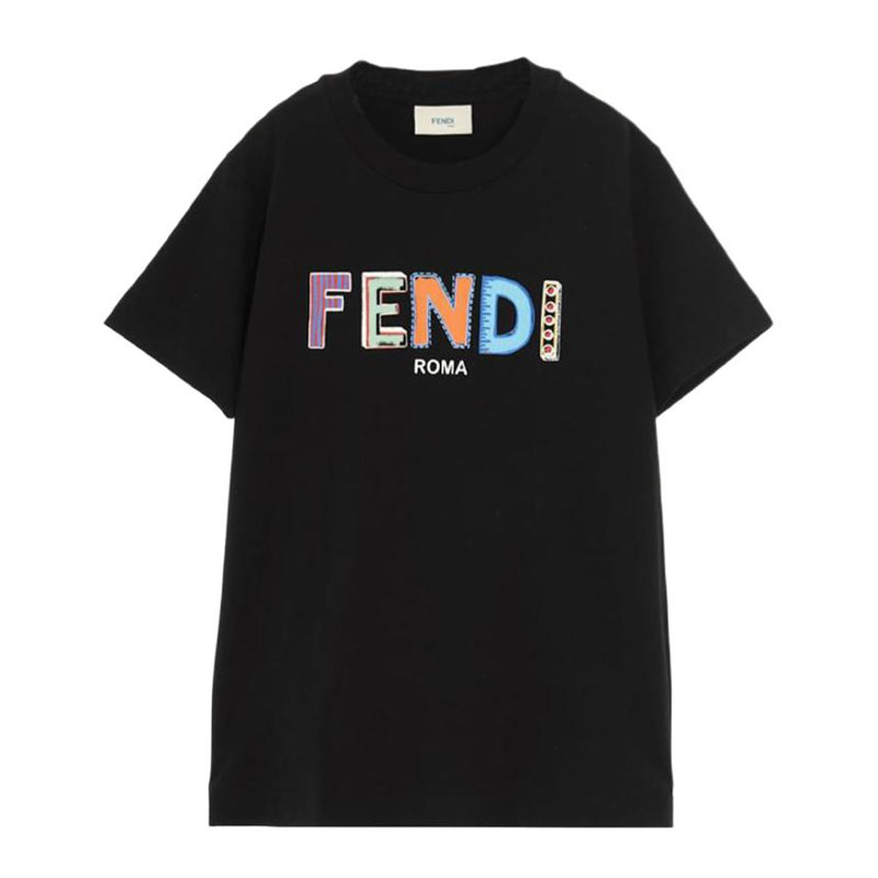 Kaos Pendek FENDI dengan Motif Gambar/Cetak, Cocok untuk Pria dan WanitaF-05