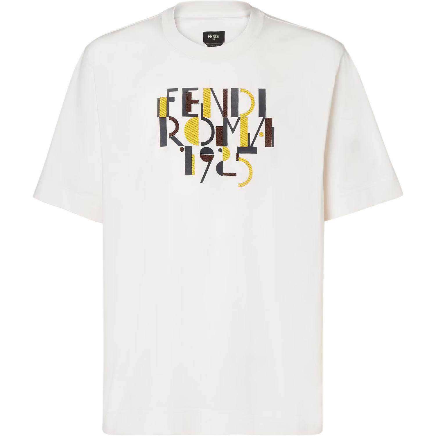 Kaos Pendek FENDI dengan Motif Gambar/Cetak, Cocok untuk Pria dan WanitaF-07