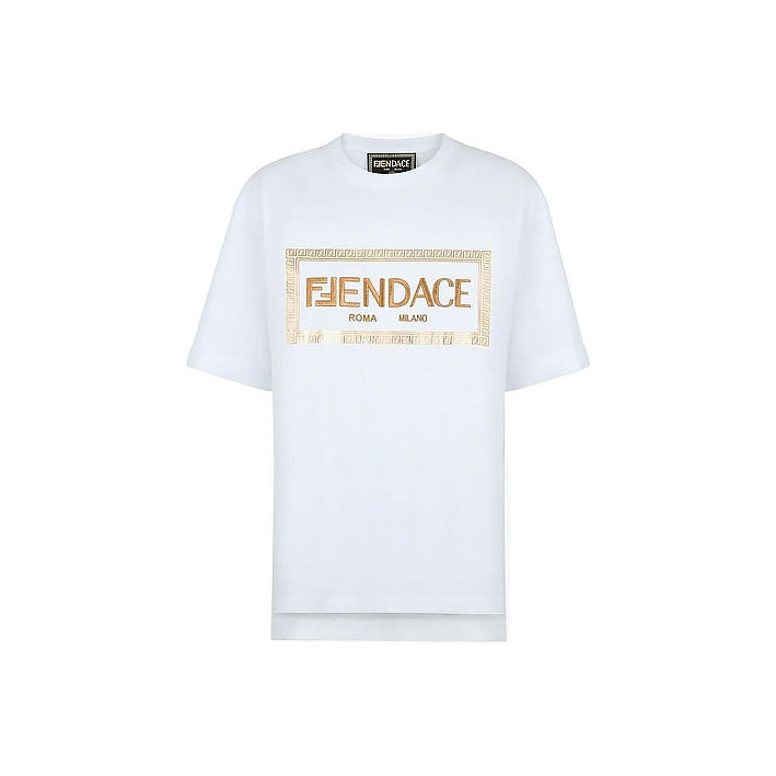 Kaos Pendek FENDI dengan Motif Gambar/Cetak, Cocok untuk Pria dan WanitaF-18