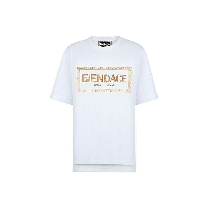 Kaos Pendek FENDI dengan Motif Gambar/Cetak, Cocok untuk Pria dan WanitaF-18