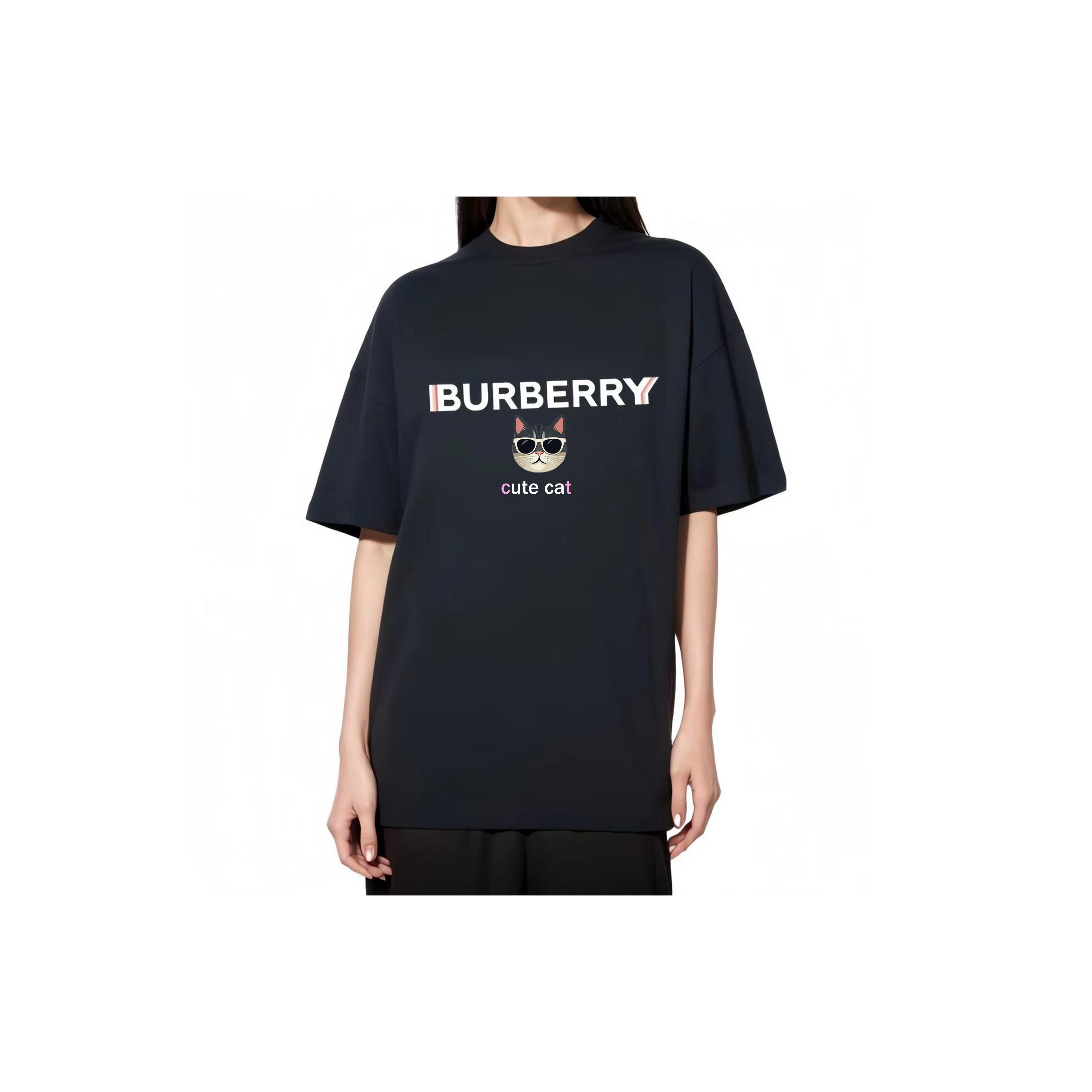 Burberry Kaos Logo Seri Huruf, Unisex, COD '"B-19