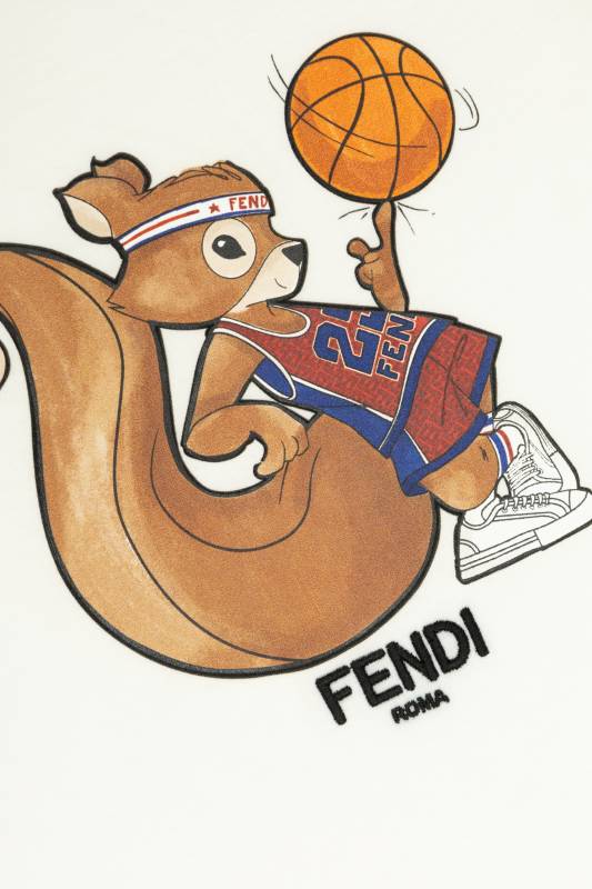 Kaos Pendek FENDI dengan Motif Gambar/Cetak, Cocok untuk Pria dan WanitaF-38