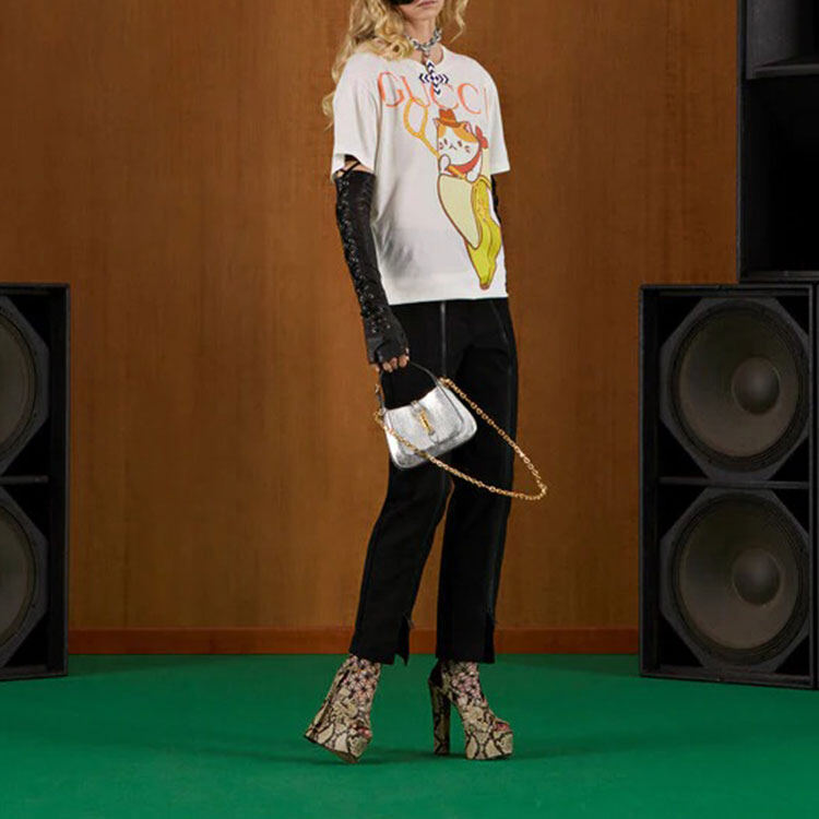 GUCCI Kaos Logo Seri Huruf, Unisex, COD '"   G-67