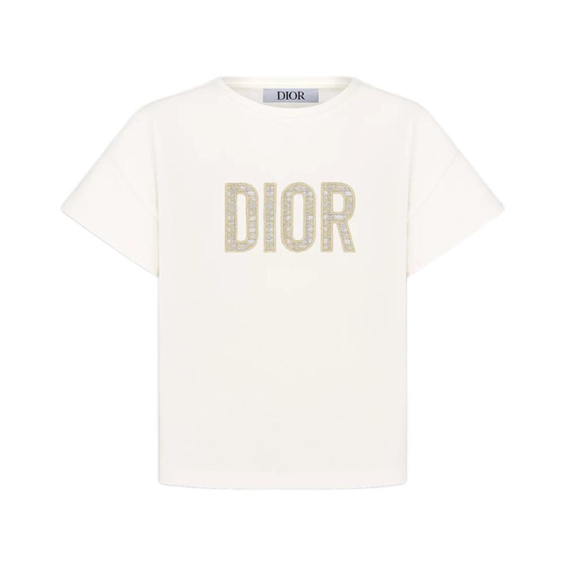 Kaos Pendek DIOR dengan Motif Gambar/Cetak, Cocok untuk Pria dan Wanita  -D-10