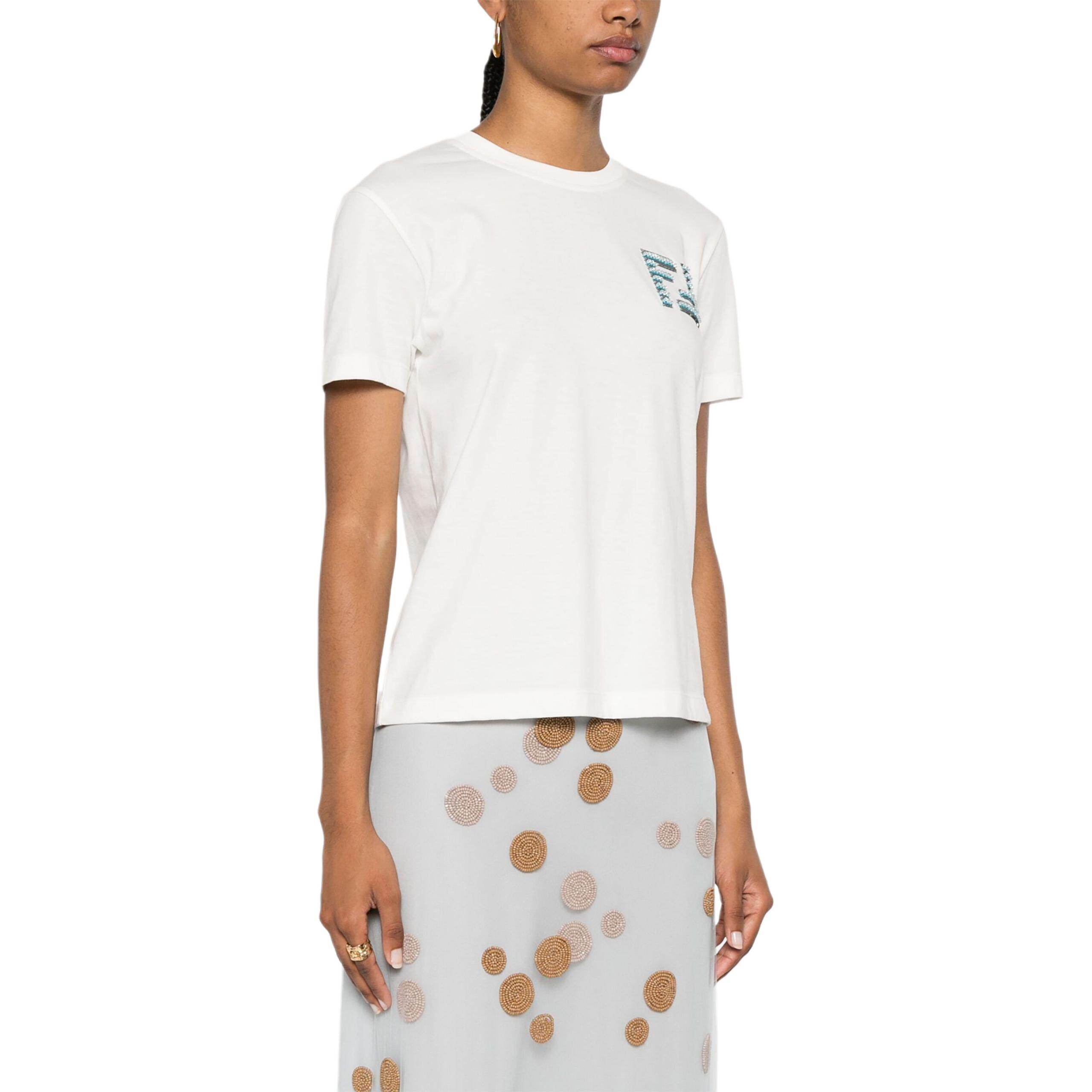 Kaos Pendek FENDI dengan Motif Gambar/Cetak, Cocok untuk Pria dan WanitaF-20