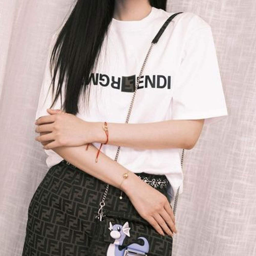 Kaos Pendek FENDI dengan Motif Gambar/Cetak, Cocok untuk Pria dan WanitaF-16