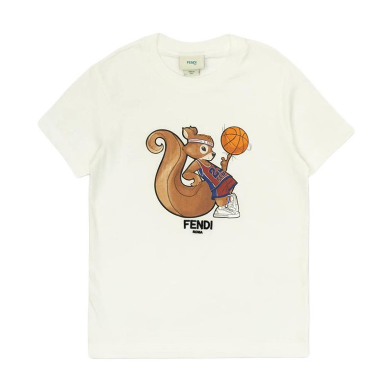 Kaos Pendek FENDI dengan Motif Gambar/Cetak, Cocok untuk Pria dan WanitaF-38