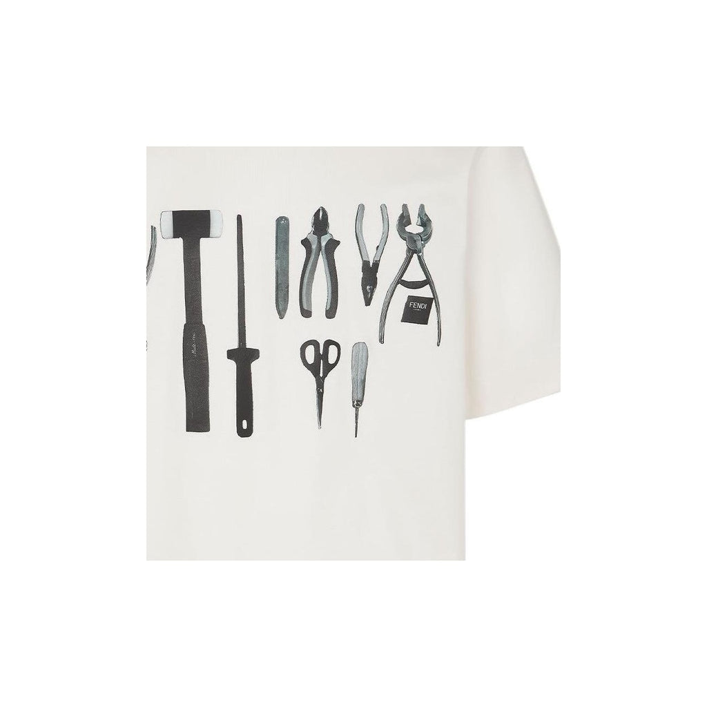 Kaos Pendek FENDI dengan Motif Gambar/Cetak, Cocok untuk Pria dan WanitaF-22