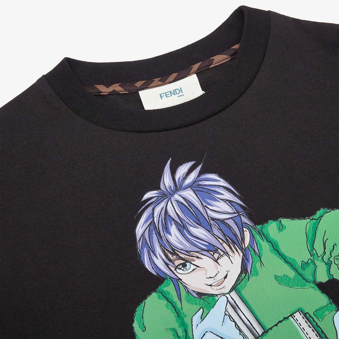 Kaos Pendek FENDI dengan Motif Gambar/Cetak, Cocok untuk Pria dan WanitaF-43