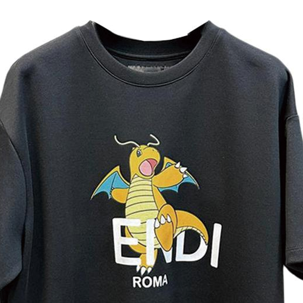 Kaos Pendek FENDI dengan Motif Gambar/Cetak, Cocok untuk Pria dan WanitaF-02