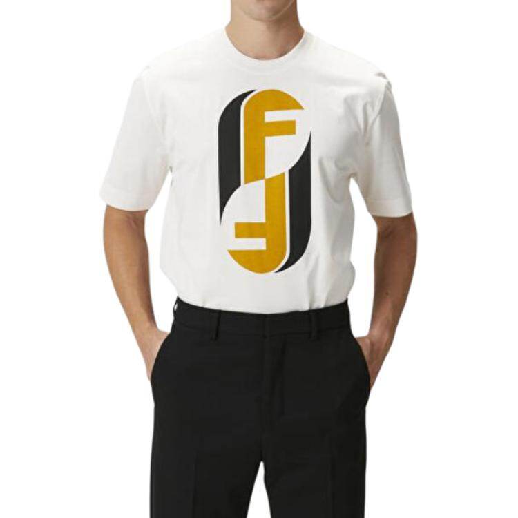 Kaos Pendek FENDI dengan Motif Gambar/Cetak, Cocok untuk Pria dan WanitaF-37