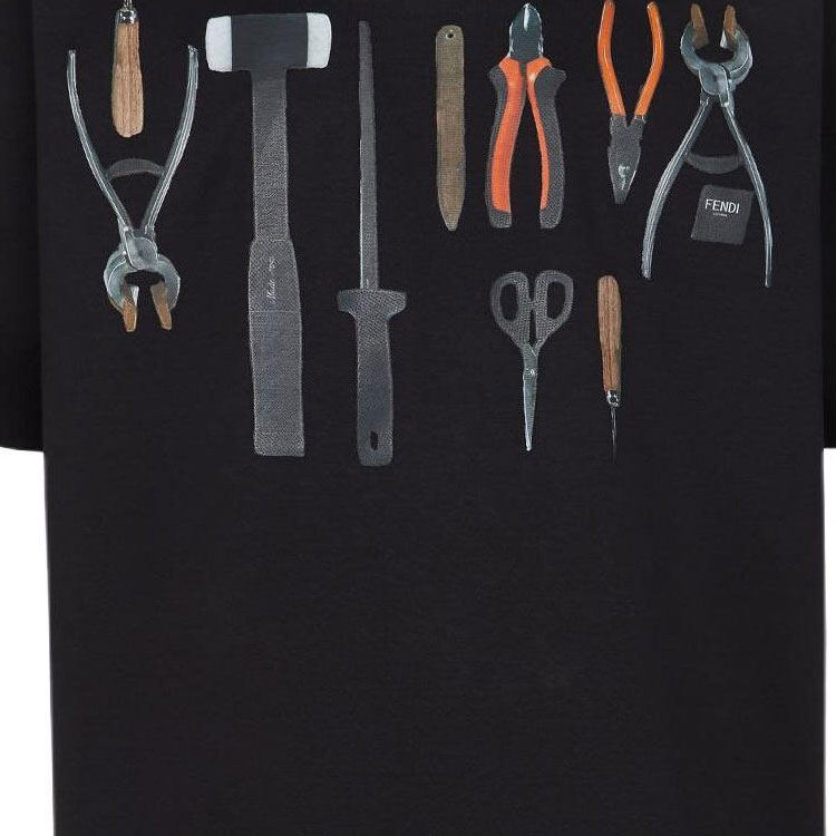 Kaos Pendek FENDI dengan Motif Gambar/Cetak, Cocok untuk Pria dan WanitaF-21