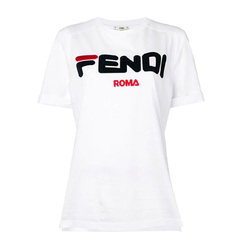 Kaos Pendek FENDI dengan Motif Gambar/Cetak, Cocok untuk Pria dan WanitaF-28
