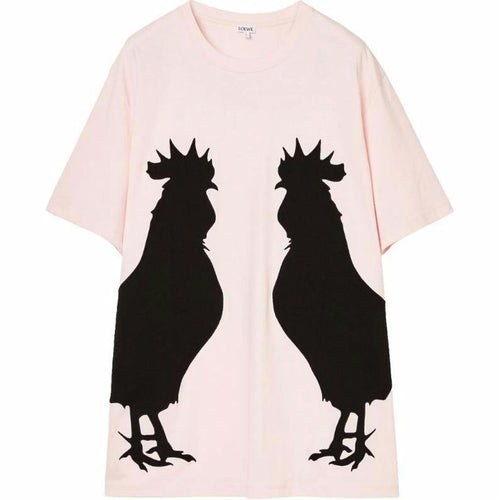 Kaos Pendek LOEWE dengan Motif Gambar/Cetak, Cocok untuk Pria dan Wanita -LE-22