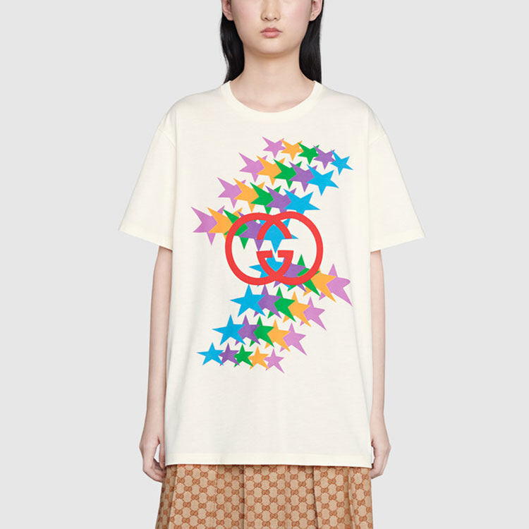 GUCCI Kaos Logo Seri Huruf, Unisex, COD '"    '"  G-62