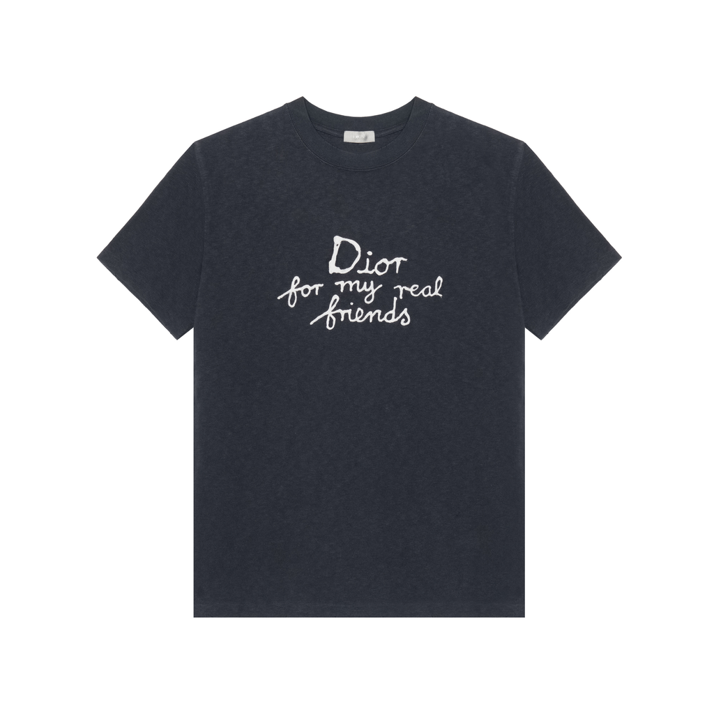Kaos Pendek DIOR dengan Motif Gambar/Cetak, Cocok untuk Pria dan Wanita  -D-02