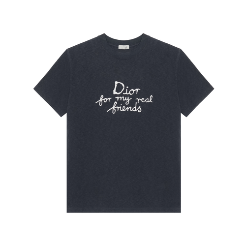 Kaos Pendek DIOR dengan Motif Gambar/Cetak, Cocok untuk Pria dan Wanita  -D-02