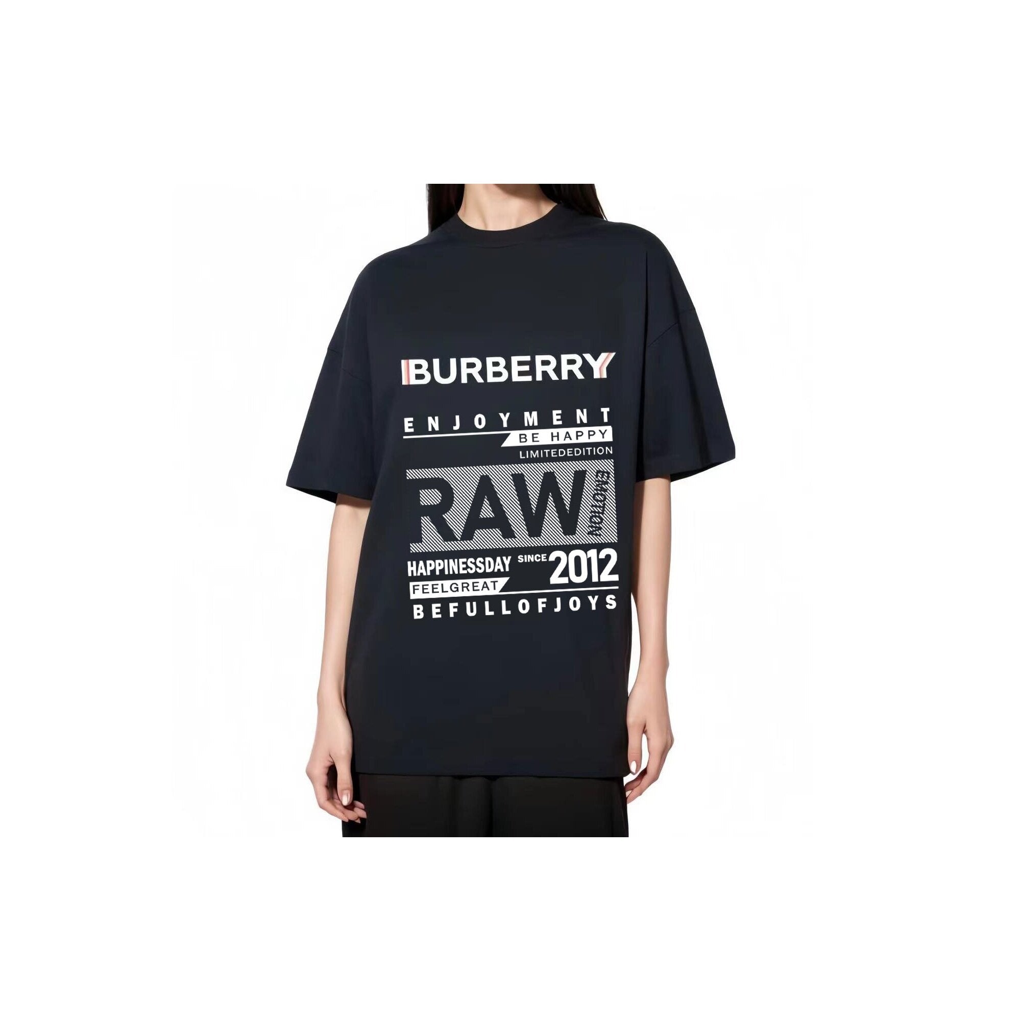 Burberry Kaos Logo Seri Huruf, Unisex, COD '"B-30