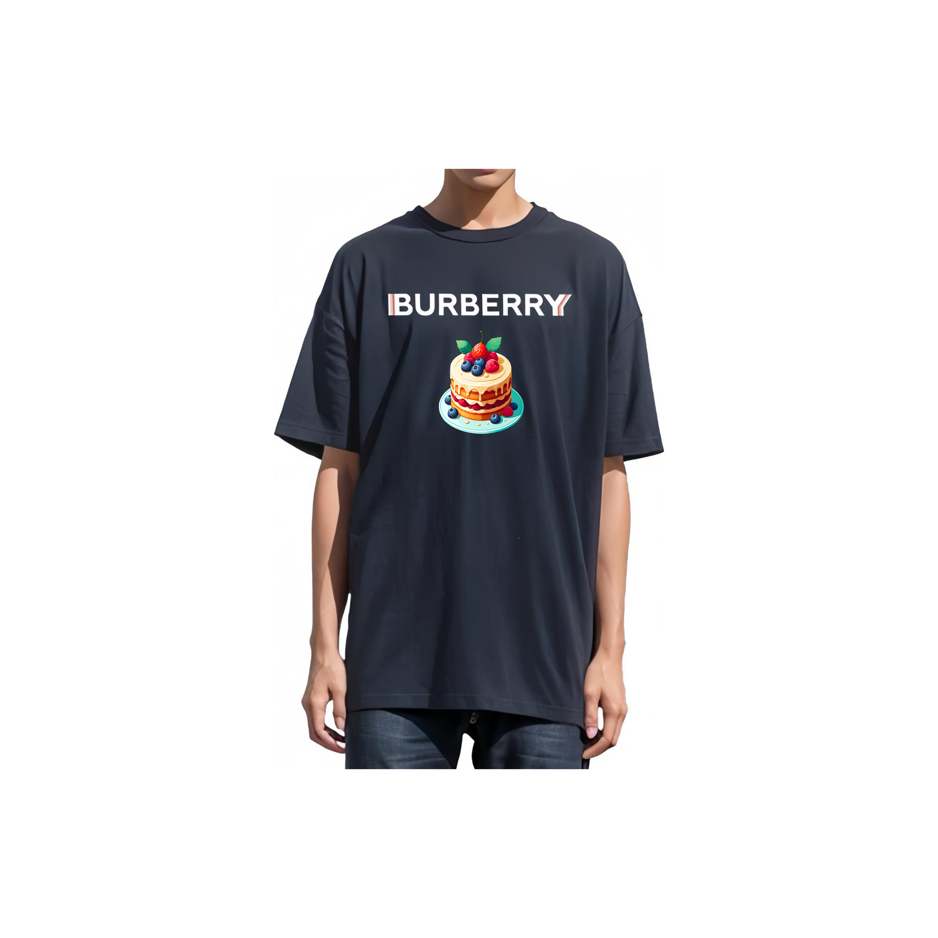 Burberry Kaos Logo Seri Huruf, Unisex, COD '"B-17