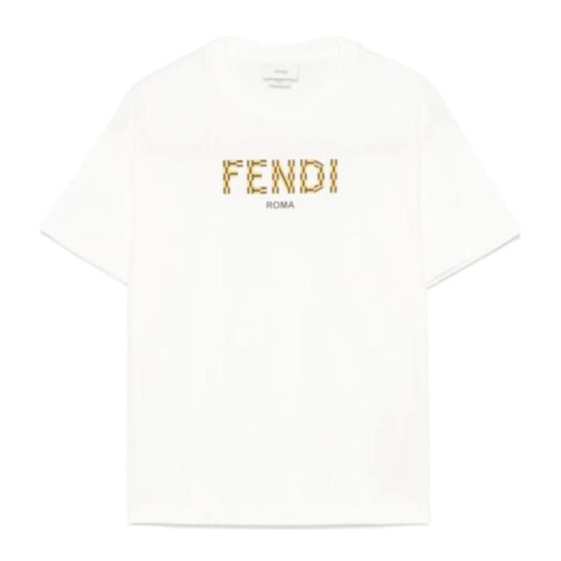 Kaos Pendek FENDI dengan Motif Gambar/Cetak, Cocok untuk Pria dan WanitaF-33
