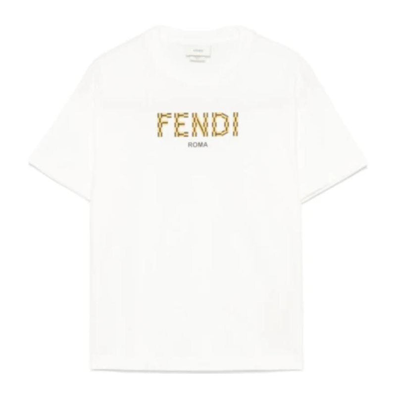 Kaos Pendek FENDI dengan Motif Gambar/Cetak, Cocok untuk Pria dan WanitaF-33