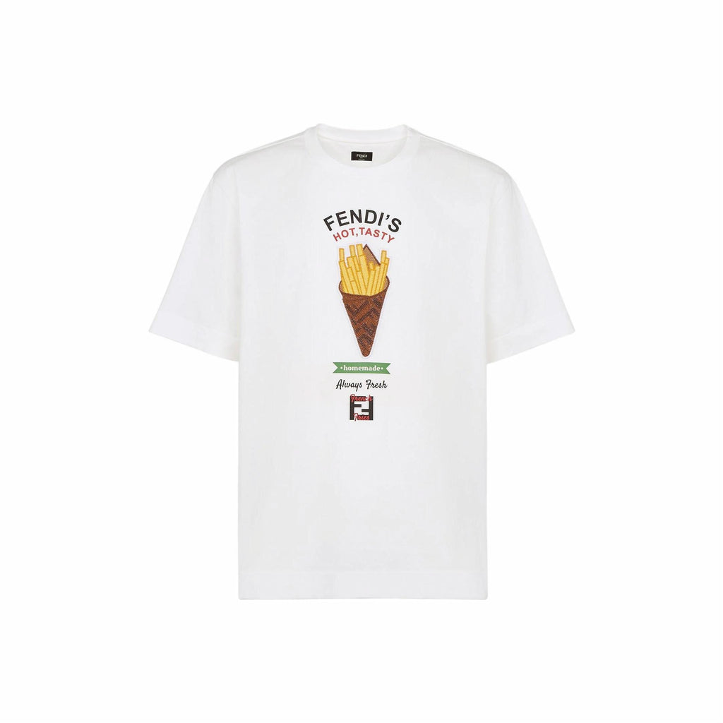 Kaos Pendek FENDI dengan Motif Gambar/Cetak, Cocok untuk Pria dan WanitaF-26