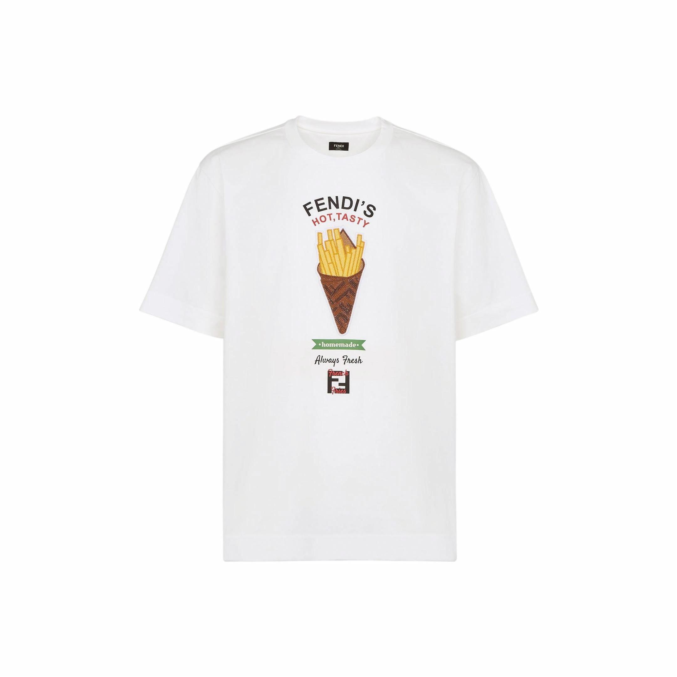 Kaos Pendek FENDI dengan Motif Gambar/Cetak, Cocok untuk Pria dan WanitaF-26