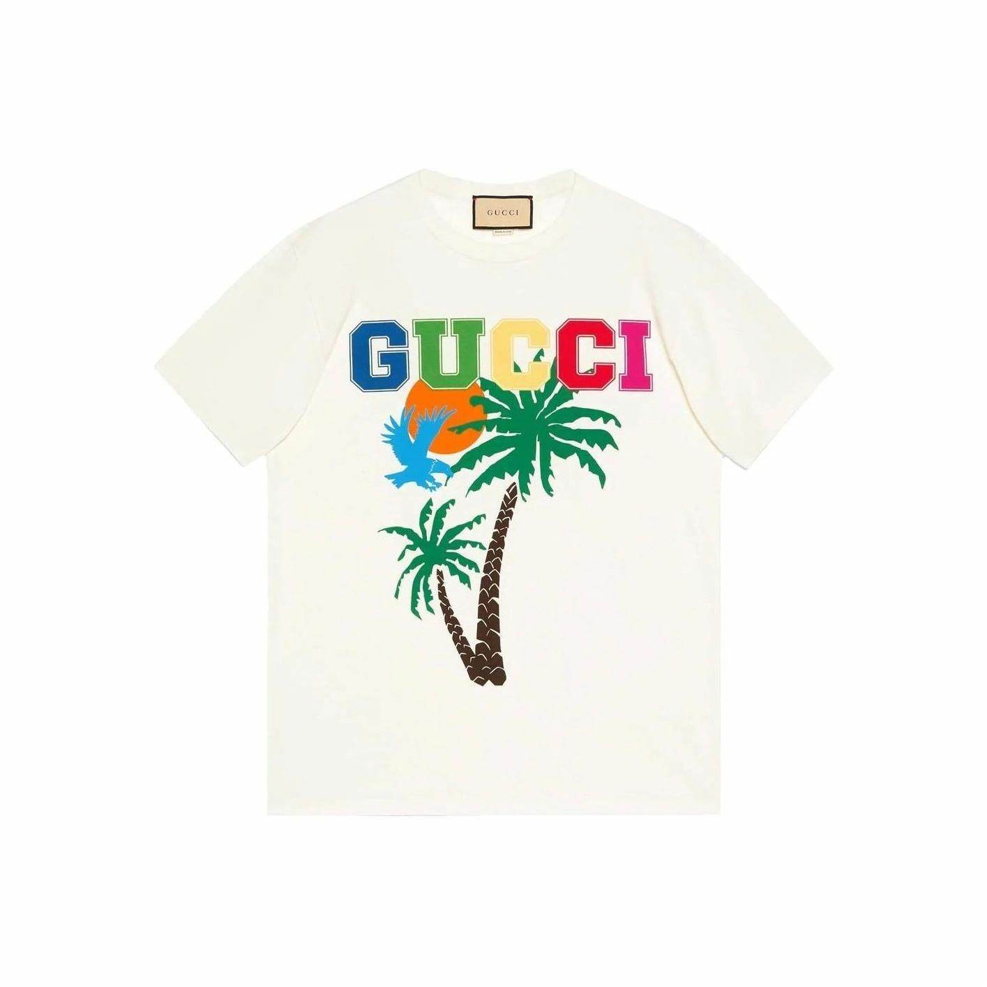 GUCCI Kaos Logo Seri Huruf, Unisex, COD '"   G-76