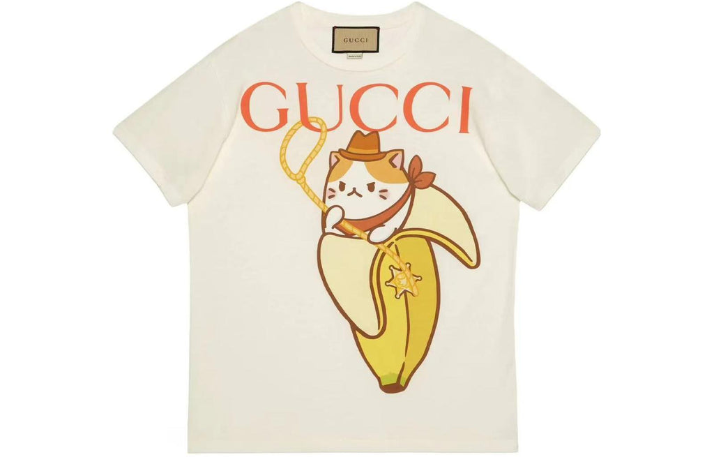 GUCCI Kaos Logo Seri Huruf, Unisex, COD '"   G-67
