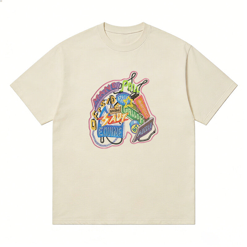 HERMES Kaos Logo Seri Huruf, Unisex '"COD '"  HE - 2