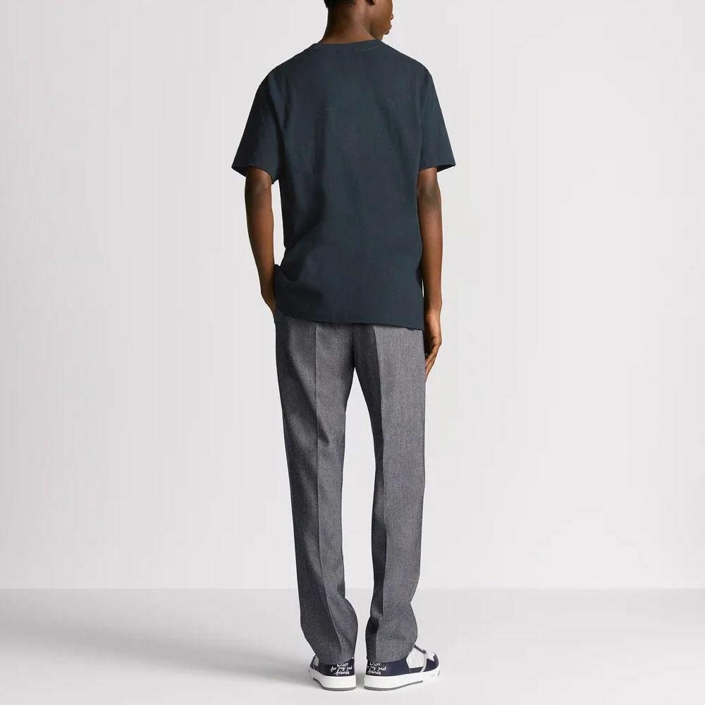 Kaos Pendek DIOR dengan Motif Gambar/Cetak, Cocok untuk Pria dan Wanita  -D-02