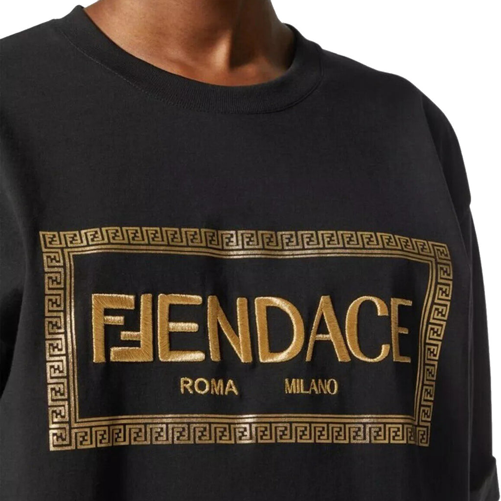 Kaos Pendek FENDI dengan Motif Gambar/Cetak, Cocok untuk Pria dan WanitaF-17