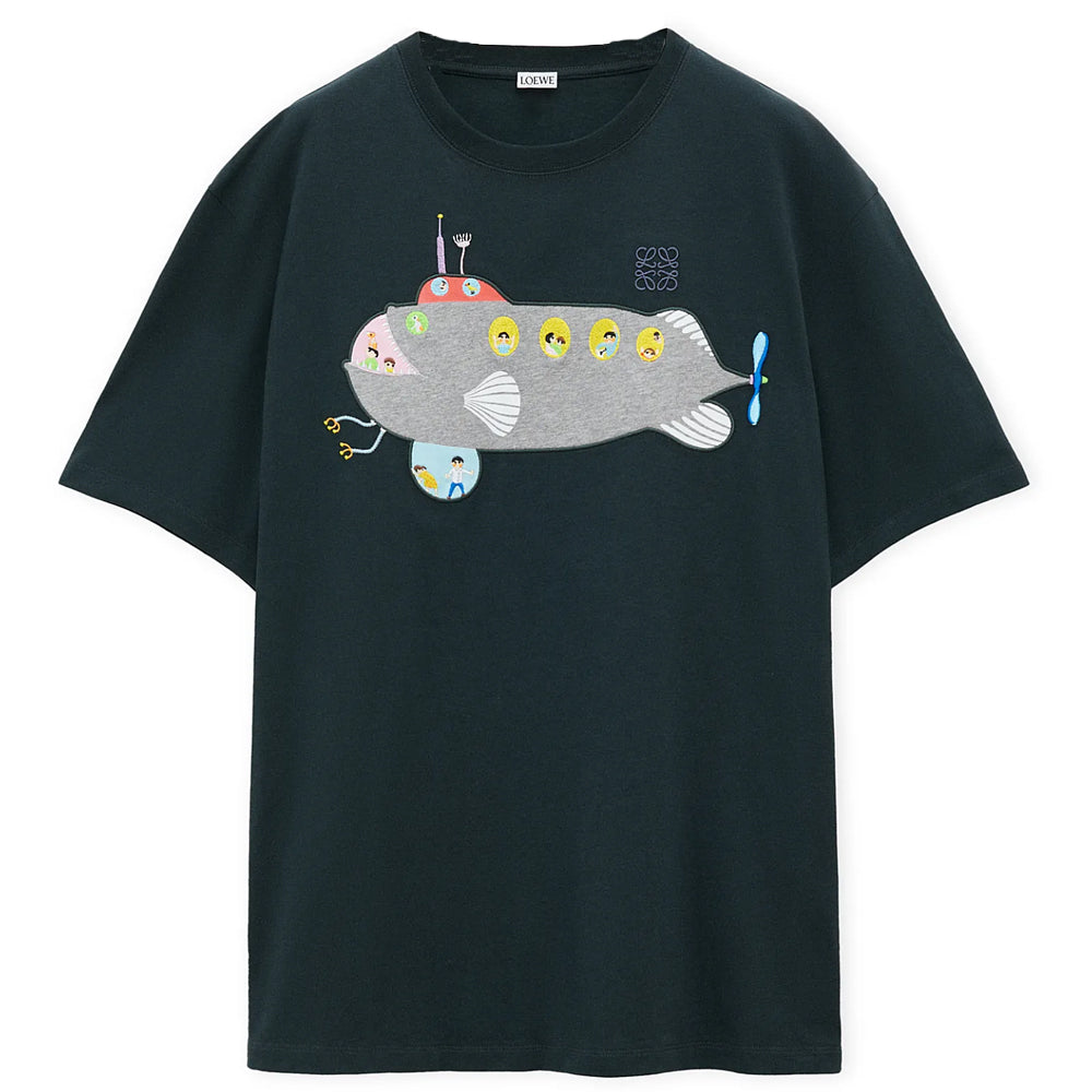 Kaos Pendek LOEWE dengan Motif Gambar/Cetak, Cocok untuk Pria dan Wanita -LE-07