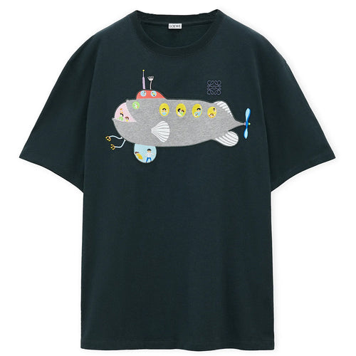 Kaos Pendek LOEWE dengan Motif Gambar/Cetak, Cocok untuk Pria dan Wanita -LE-07