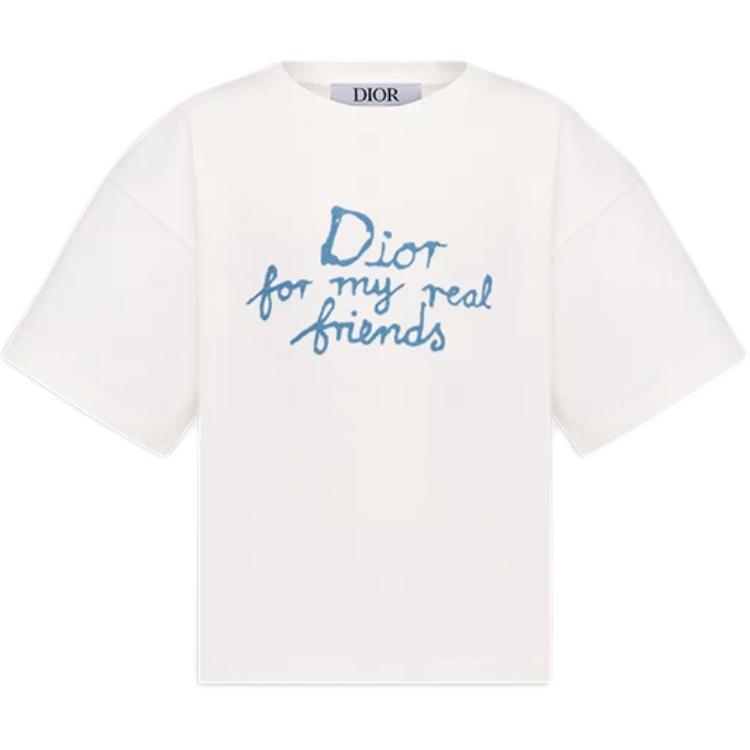 Kaos Pendek DIOR dengan Motif Gambar/Cetak, Cocok untuk Pria dan Wanita  -D-22