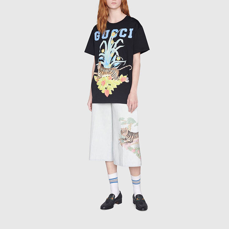 GUCCI Kaos Logo Seri Huruf, Unisex, COD '"   G-78