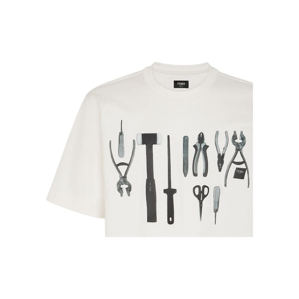 Kaos Pendek FENDI dengan Motif Gambar/Cetak, Cocok untuk Pria dan WanitaF-22